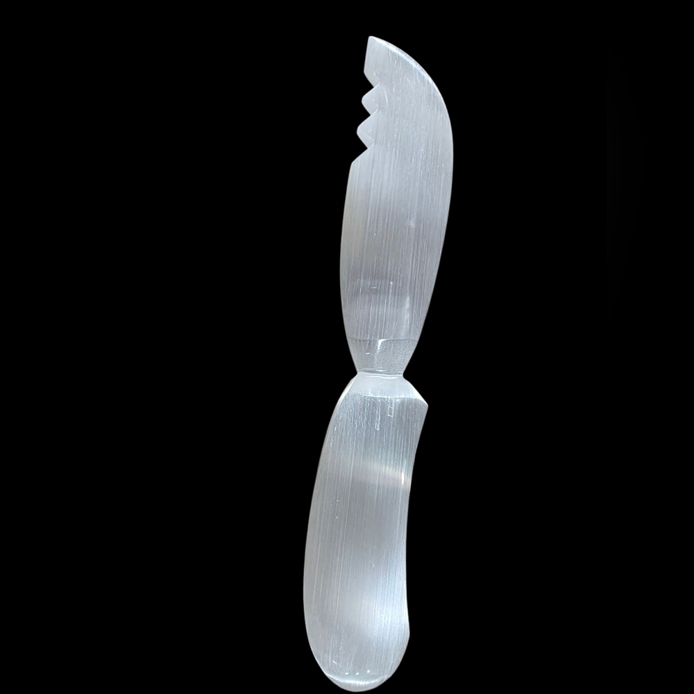 Elegant Carved Selenite Crystal Knife 10"